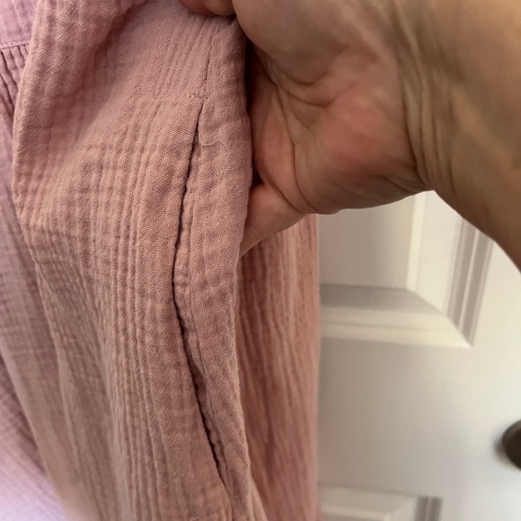 Madewell Lightspun Button Front Minidress in Dusty Rose - Picture 4 of 6
